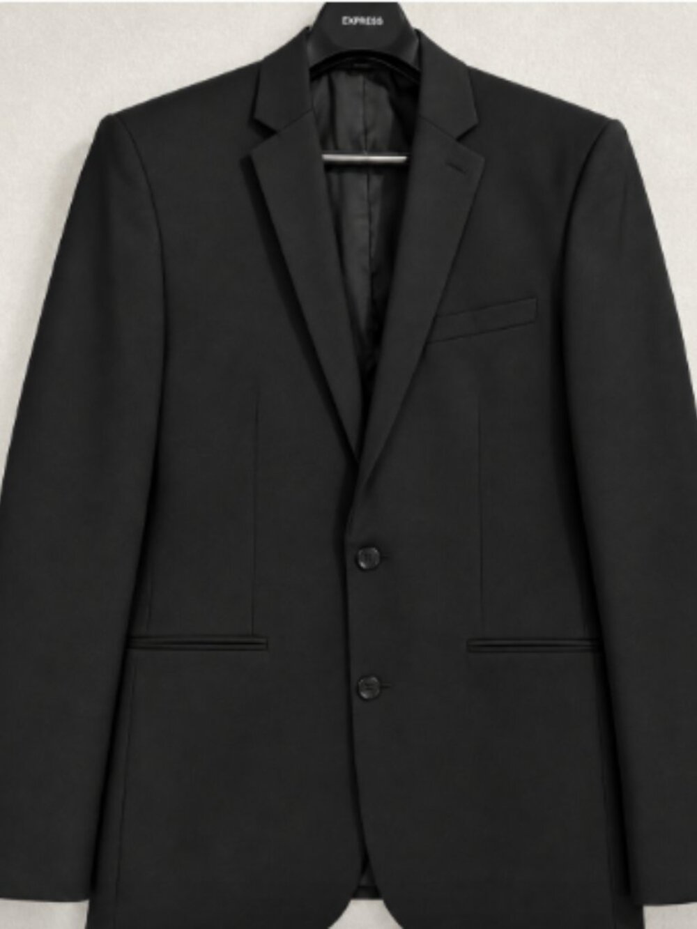Express Classic Black Wool-Blend Washable Modern Tech Suit Jacket - 38L
